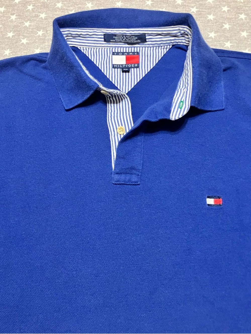 Tommy Hilfiger Men's Polo Shirt 2XL Blue Short Sleeve Vintage